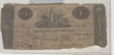 BANK OF PLATTSBURG 1823 $1 NOTE