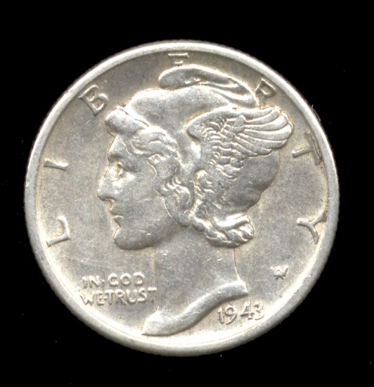 1943-D ... AU ... Mercury Dime