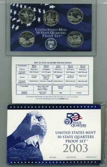 3 DIFFERENT STATE QUARTERS PROOF SETS