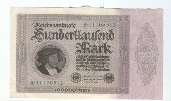 GERMANY 1 FEB 1923 100,000 MARK
