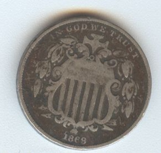 1869 SHIELD NICKEL