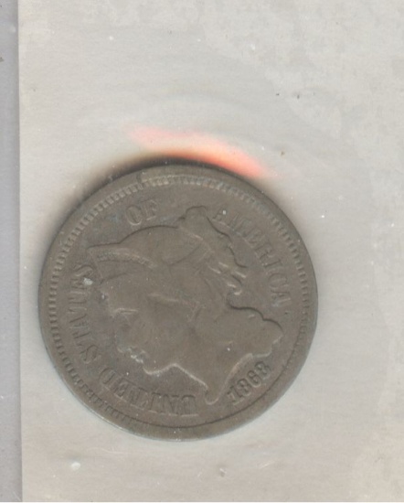 1868 3 CENT PIECE