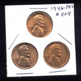 1946-P D S .. BU UNC  YEAR SET ... Lincoln Cents