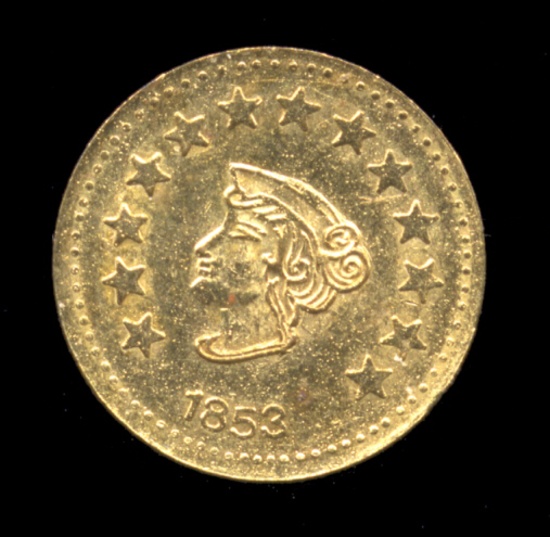 1853 ... 1/2 Dollar Cal Gold Coin