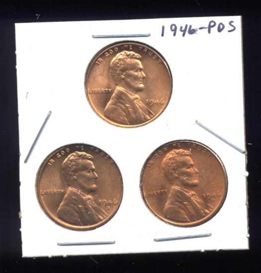 1946-P D S ... BU UNC RED ... Lincoln Cents