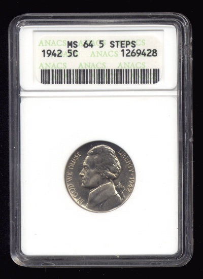 1942 ... ANACS  MS-64 ... FS ... Jefferson Nickel