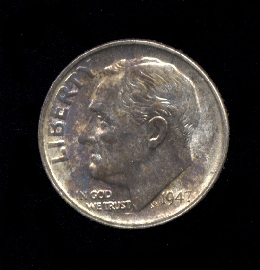 1947-S ... CH BU  UNC ... Roosevelt Dime
