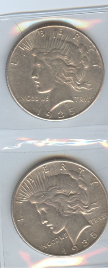 1935-P&S PEACE SILVER DOLLARS