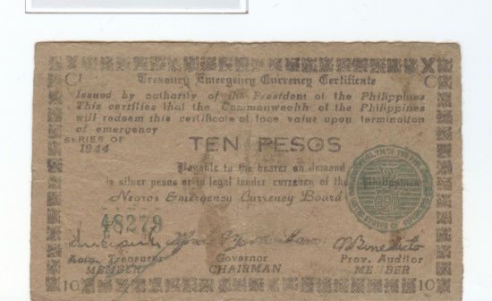 WW-II PHILIPPINE GUERILLA CURRENCY
