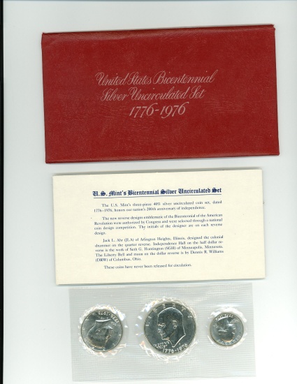 1976-S SILVER UNC 3 COIN SET