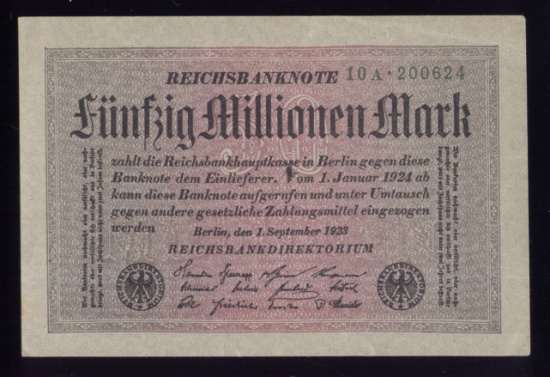 50,000,000 Marks ... Old German Banknote