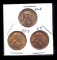 3 RED BU UNC ... Lincoln Wheat Back Cents