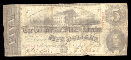 $5 ... Confederate States ... Bank Note
