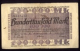 100,000 Marks ... Old German Banknote