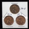 3 RED BU UNC ... Lincoln Wheat Back Cents