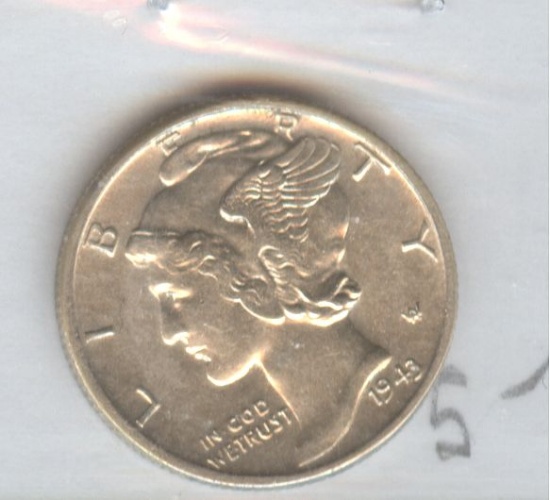1943 MERCURY DIME
