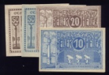 4 Note Set ... 1920 Notegeld ... Old Money