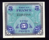 5 Francs ... 1944 France Occupation Note