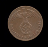1938-A ... 1 Pfennig ... Nazi German Coin
