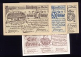 4 Note Set ... 1920 Notgeld ... Old Money