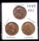 1949-P D S Set ... GEM BU RED ... Linclon Cents