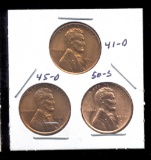 3 RED BU UNC ... Lincoln Wheat Back Cents