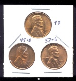 3 RED BU UNC ... Lincoln Wheat Back Cents