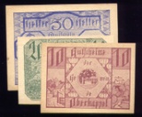 3 Note Set ... 1920 Notgeld ... Old Money