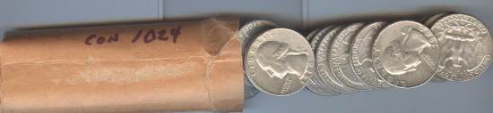ROLL OF AVERAGE CIRCULATED 1964-D QUARTERS