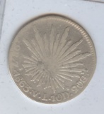 MEXICO 1863-Zs/VL 2 REALES SILVER