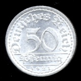 1921-A ... UNC  50 Pfennig ... German Coin