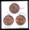 3 RED BU UNC ... Lincoln Wheat Back Cents