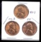 3 RED BU UNC ... Lincoln Wheat Back Cents