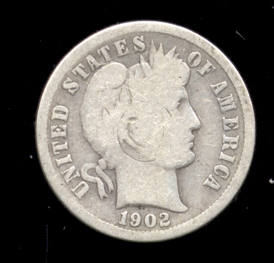 1902-S ... Better Date ... Barber Dime