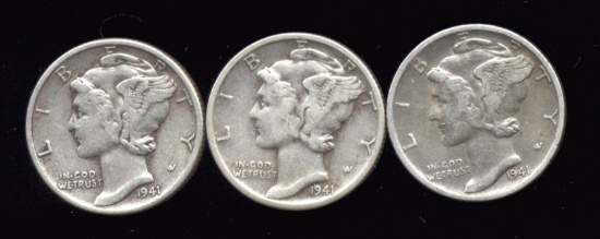 1941-P D S Set ... High Grade ... Mercury Dimes