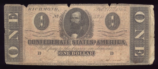 $1 ... Confederate States ... Bank Note