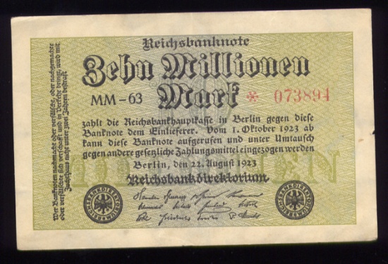 10 Million Marks ... Old German Banknote