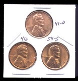 3 RED BU UNC ... Lincoln Wheat Back Cents