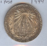 1944-Mo MEXICAN SILVER UN PESO