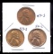 3 RED BU UNC ... Lincoln Wheat Back Cents