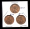 3 RED BU UNC ... Lincoln Wheat Back Cents