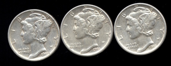 1941-P D S Set ... High Grade ... Mercury Dimes