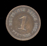 1886-A ... 1 Pfennig ... Old German Coin