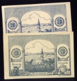 2 Note Set ... 1920 Notgeld ... Old Money