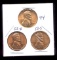 3 RED BU UNC ... Lincoln Wheat Back Cents
