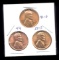 3 RED BU UNC ... Lincoln Wheat Back Cents