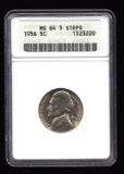 1956 ... ANACS  MS-64 ... FS ... Jefferson Nickel