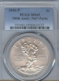 2016-P UNC NAT'L PARK SERVICE 100th ANNIV. SILVER DOLLAR