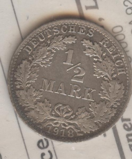*1918-A GERMAN 1/2 MARK