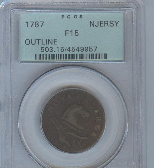 1787 NEW JERSEY COPPER PCGS F-15